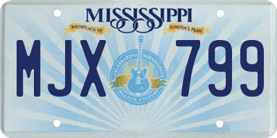 MS license plate MJX799