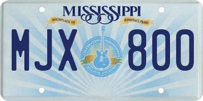 MS license plate MJX800