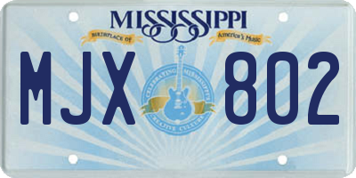 MS license plate MJX802