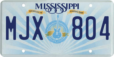 MS license plate MJX804