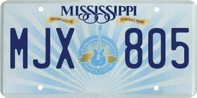 MS license plate MJX805