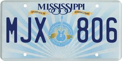 MS license plate MJX806