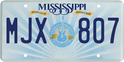 MS license plate MJX807