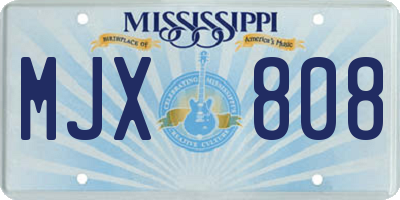 MS license plate MJX808
