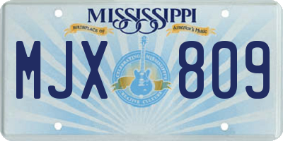 MS license plate MJX809