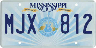 MS license plate MJX812