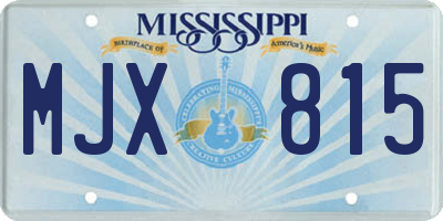 MS license plate MJX815