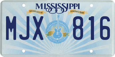MS license plate MJX816