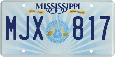 MS license plate MJX817