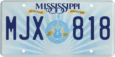 MS license plate MJX818
