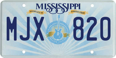 MS license plate MJX820
