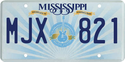 MS license plate MJX821