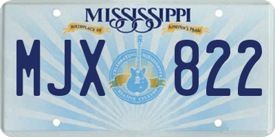 MS license plate MJX822