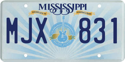 MS license plate MJX831