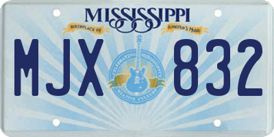 MS license plate MJX832