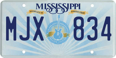 MS license plate MJX834