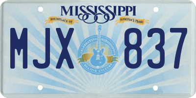 MS license plate MJX837
