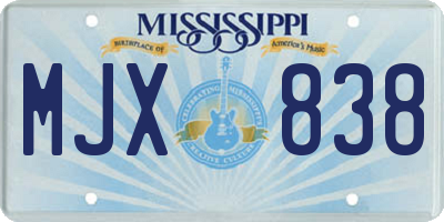 MS license plate MJX838