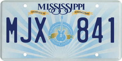 MS license plate MJX841