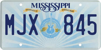 MS license plate MJX845
