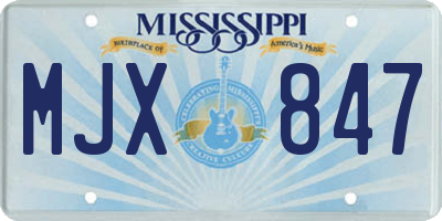 MS license plate MJX847