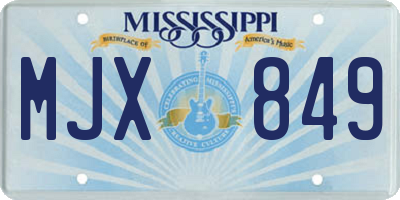 MS license plate MJX849