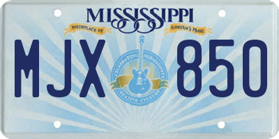 MS license plate MJX850