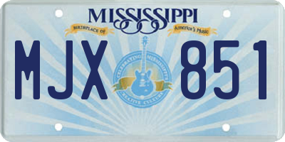 MS license plate MJX851