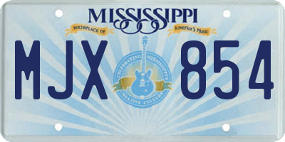 MS license plate MJX854