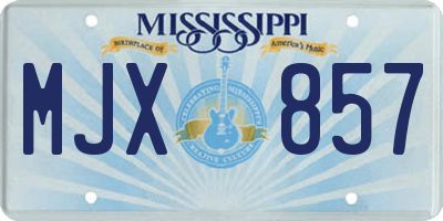 MS license plate MJX857