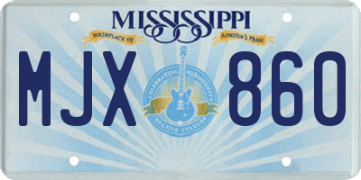 MS license plate MJX860