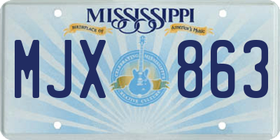 MS license plate MJX863