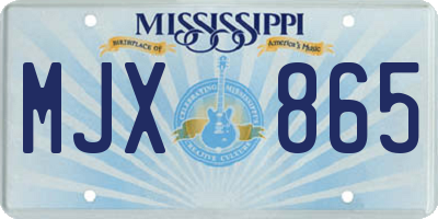MS license plate MJX865