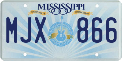 MS license plate MJX866