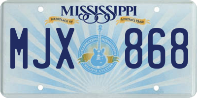 MS license plate MJX868