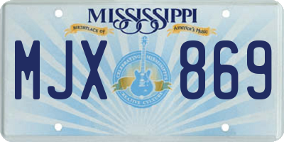 MS license plate MJX869