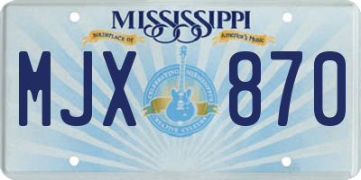 MS license plate MJX870