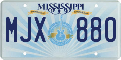 MS license plate MJX880