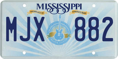 MS license plate MJX882