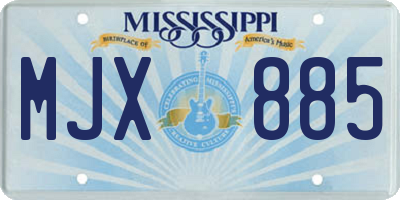 MS license plate MJX885