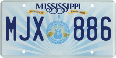 MS license plate MJX886