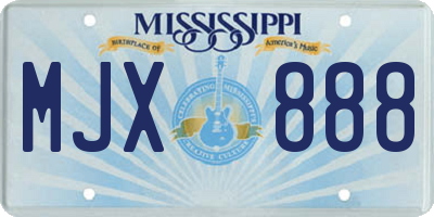 MS license plate MJX888