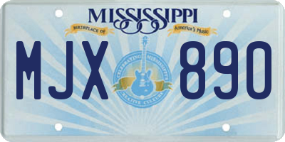 MS license plate MJX890