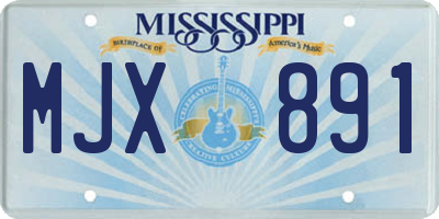 MS license plate MJX891