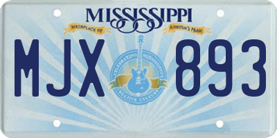 MS license plate MJX893