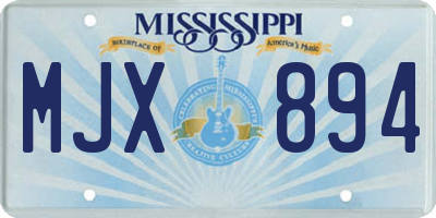 MS license plate MJX894