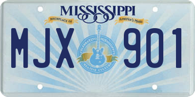 MS license plate MJX901