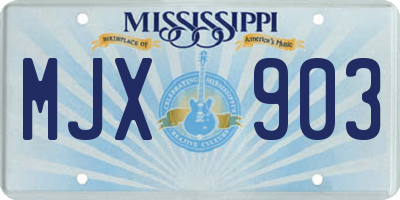 MS license plate MJX903