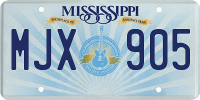 MS license plate MJX905