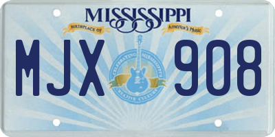 MS license plate MJX908